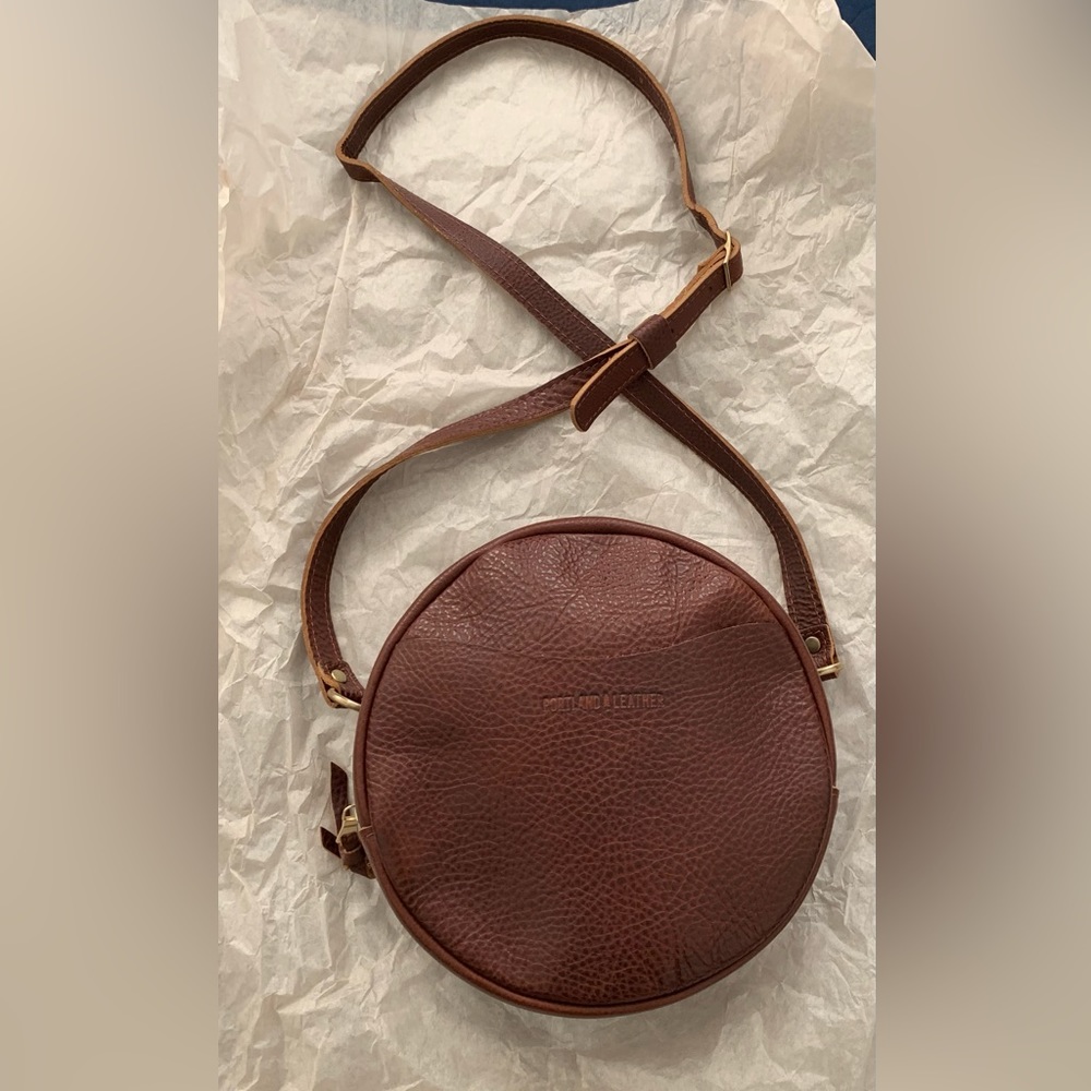 Portland Leather Goods nutmeg large circle crossbody